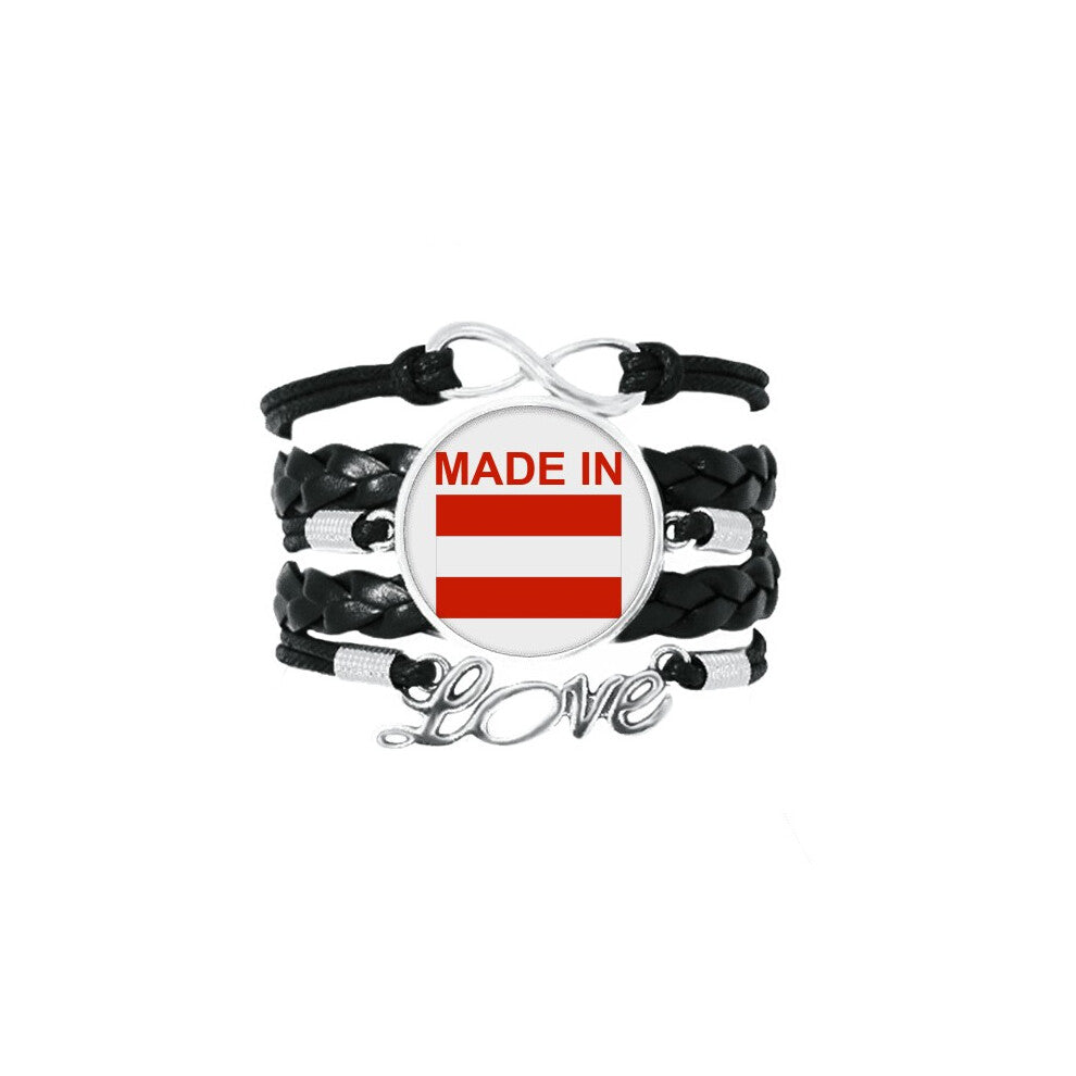 austria country love bracelet love accessory twisted leather knitting  wristband