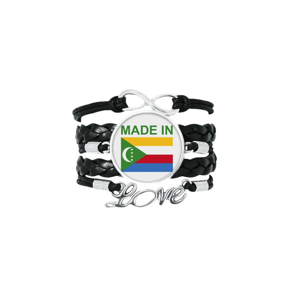 comoros country love bracelet love accessory twisted leather knitting  wristband