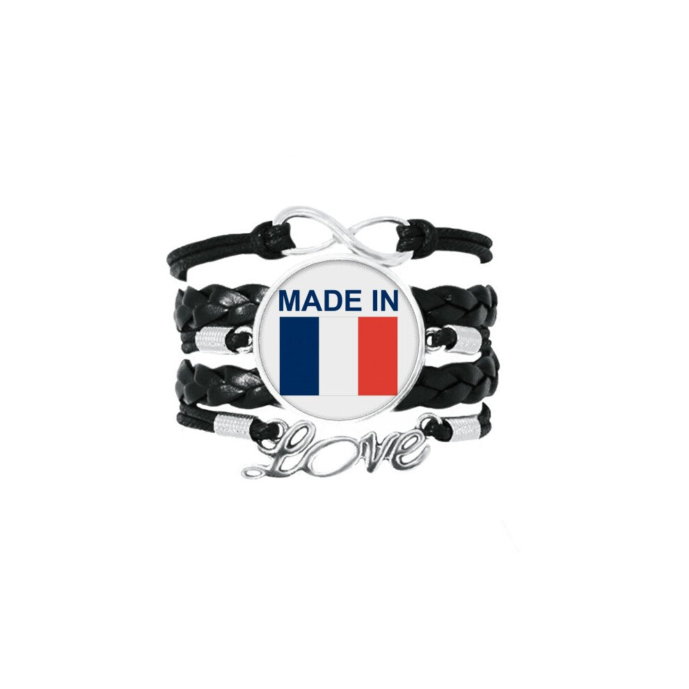 france country love bracelet love accessory twisted leather knitting  wristband