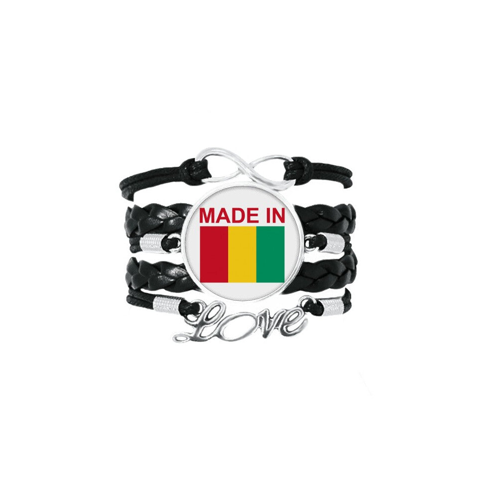 guinea country love bracelet love accessory twisted leather knitting  wristband