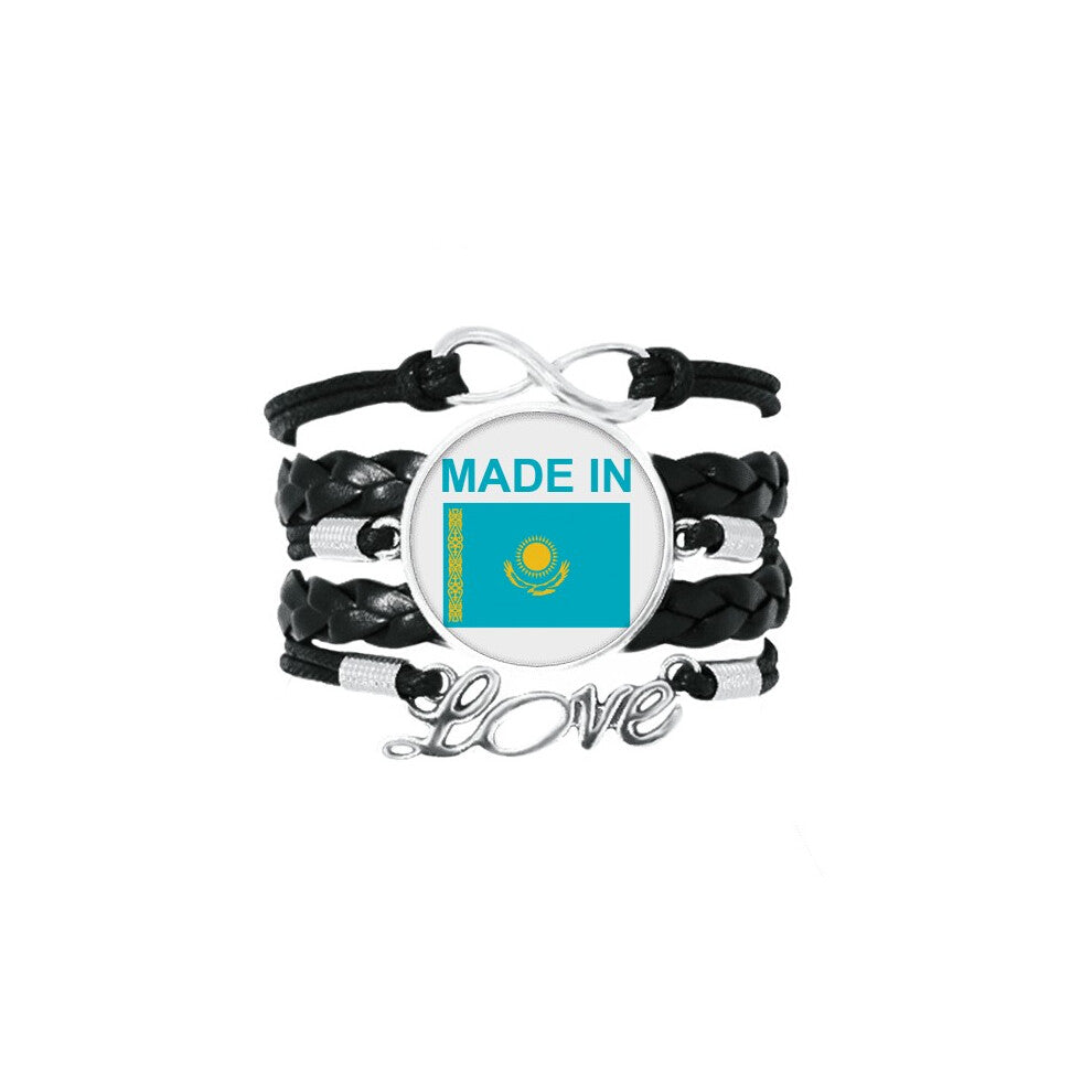 kazakhstan country love bracelet love accessory twisted leather knitting  wristband