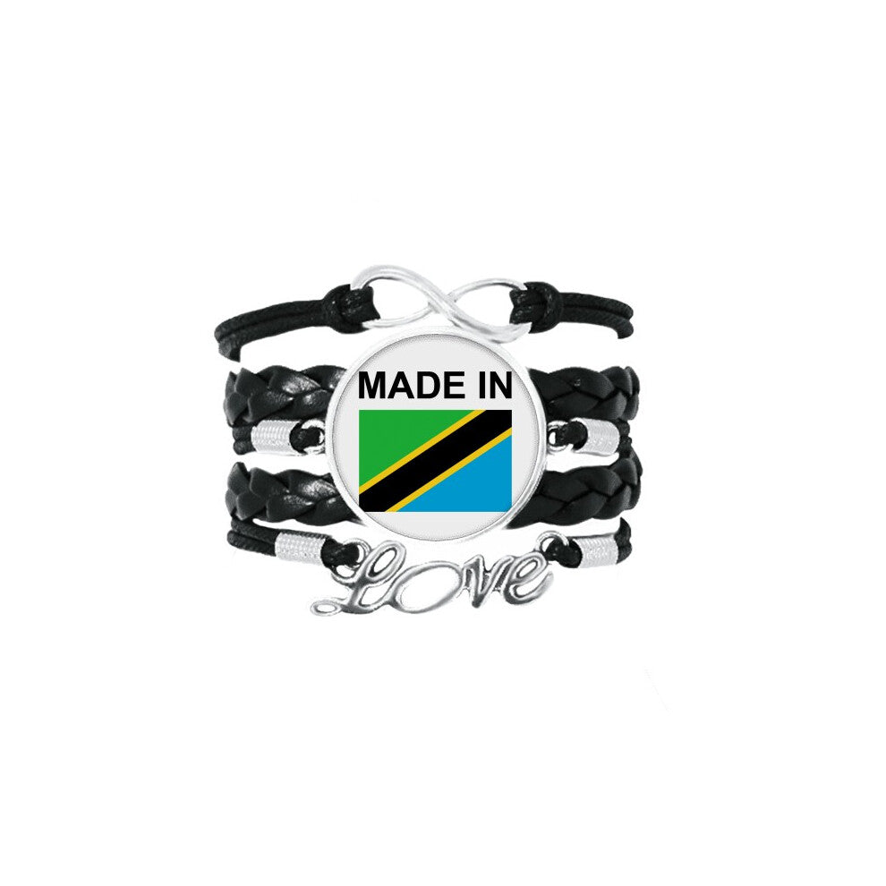 tanzania country love bracelet love accessory twisted leather knitting  wristband