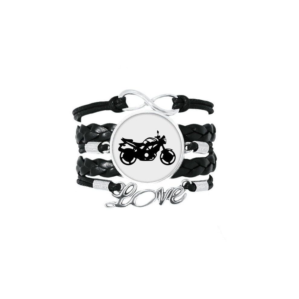 mechanical motorcycle pattern outline bracelet love accessory twisted leather knitting  wristband