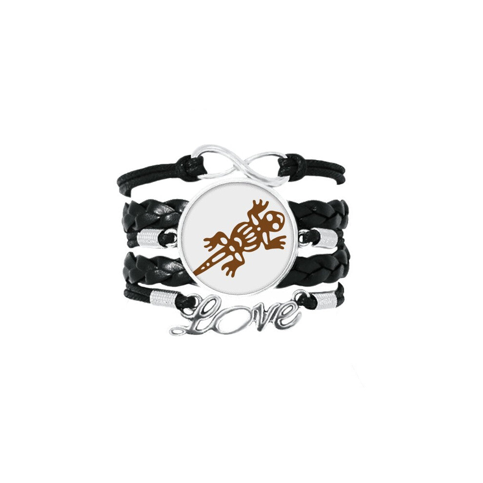 mexico totems gecko lizard ancient civilization bracelet love accessory twisted leather knitting  wristband