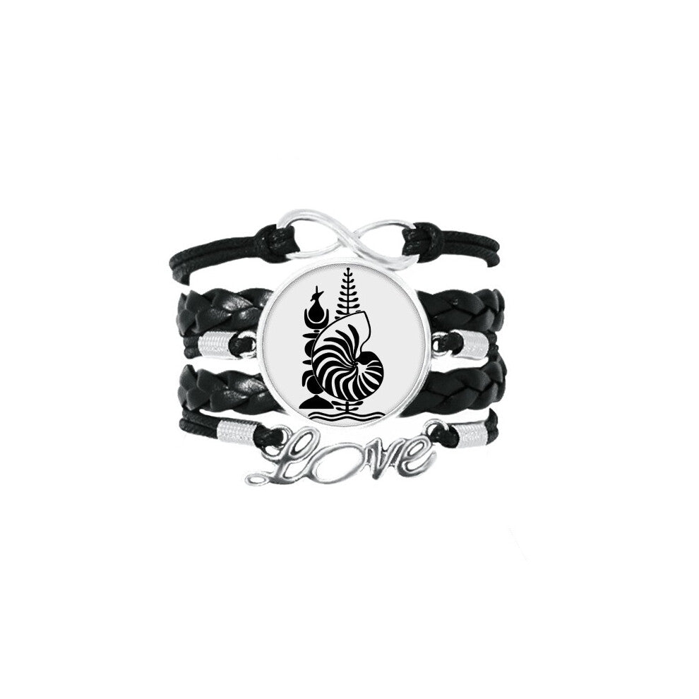new caledonia national emblem bracelet love accessory twisted leather knitting  wristband