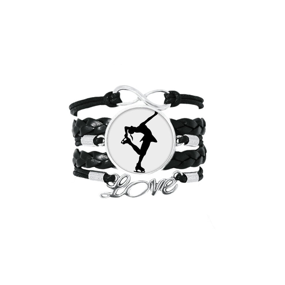 outline sport female dance skating bracelet love accessory twisted leather knitting  wristband