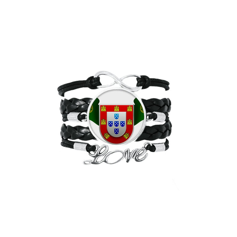 portugal national emblem country symbol bracelet love accessory twisted leather knitting  wristband