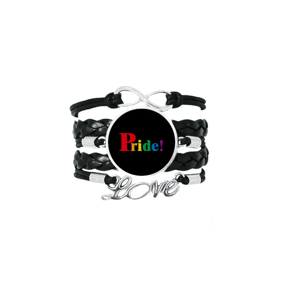 pride lgbt rainbow  art deco  fashion bracelet love accessory twisted leather knitting  wristband