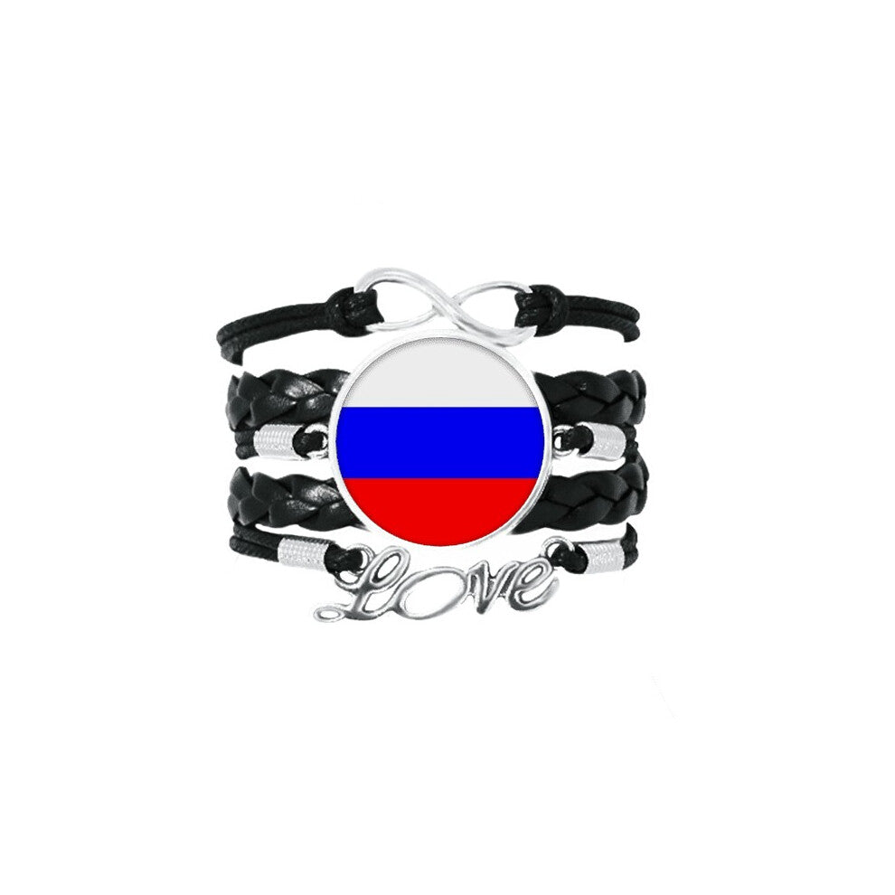 russia national flag eu country bracelet love accessory twisted leather knitting  wristband