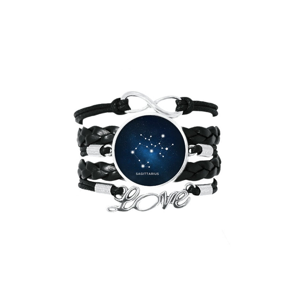 sagittarius constellation zodiac sign bracelet love accessory twisted leather knitting  wristband