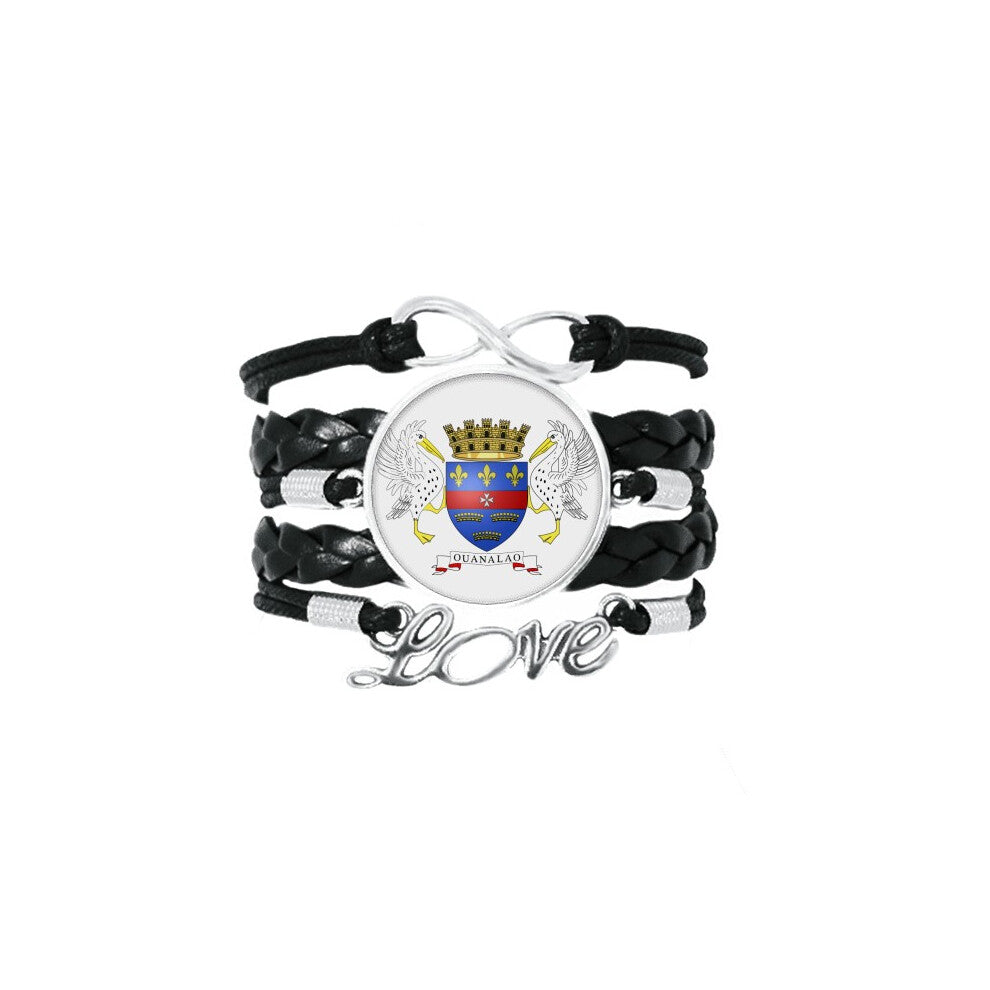 barthelemy asia national emblem bracelet love accessory twisted leather knitting  wristband