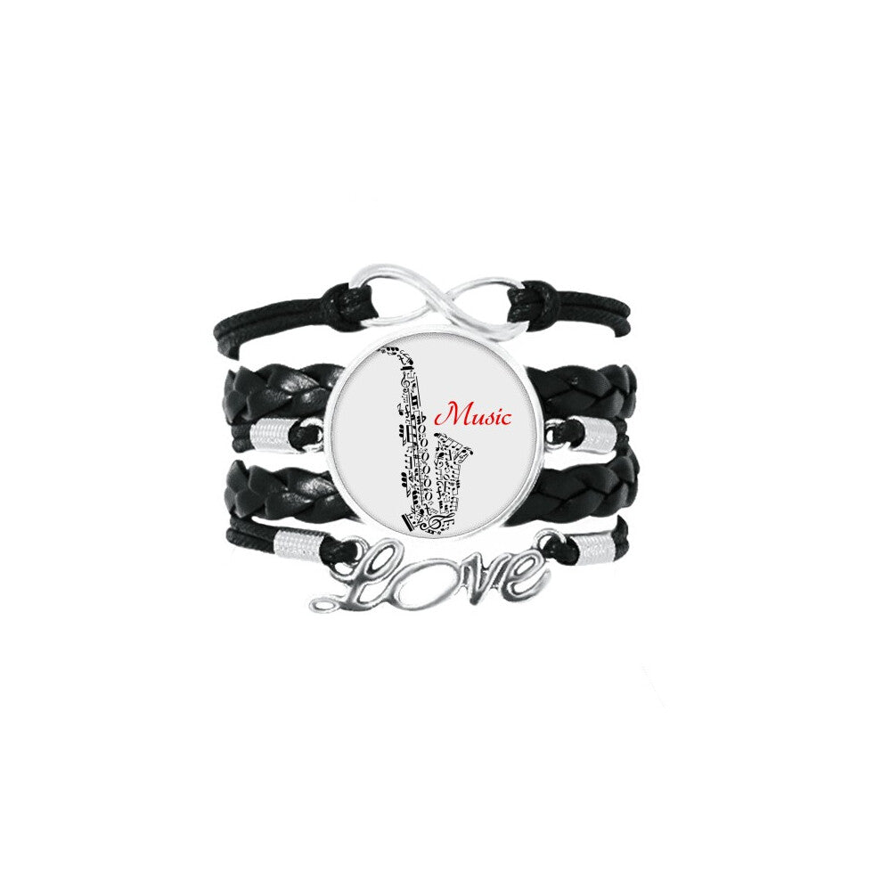 sax classical music listening illustrate bracelet love accessory twisted leather knitting  wristband
