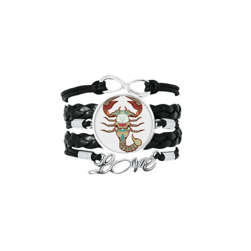scorpio constellation zodiac symbol bracelet love accessory twisted leather knitting  wristband