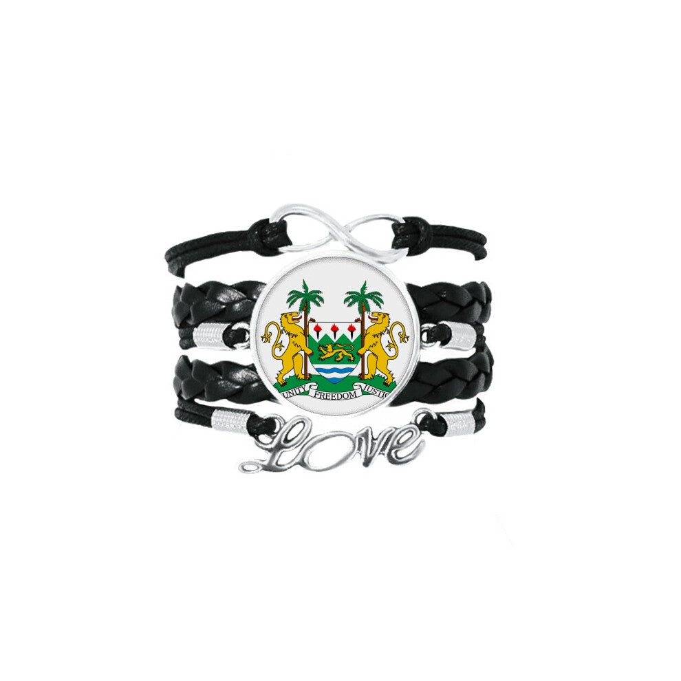 sierra le africa national emblem bracelet love accessory twisted leather knitting  wristband