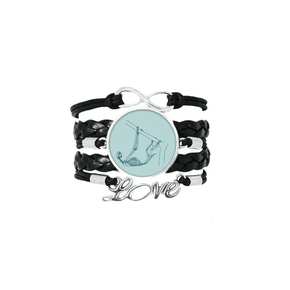 sloth skeleton sketch animal bracelet love accessory twisted leather knitting  wristband