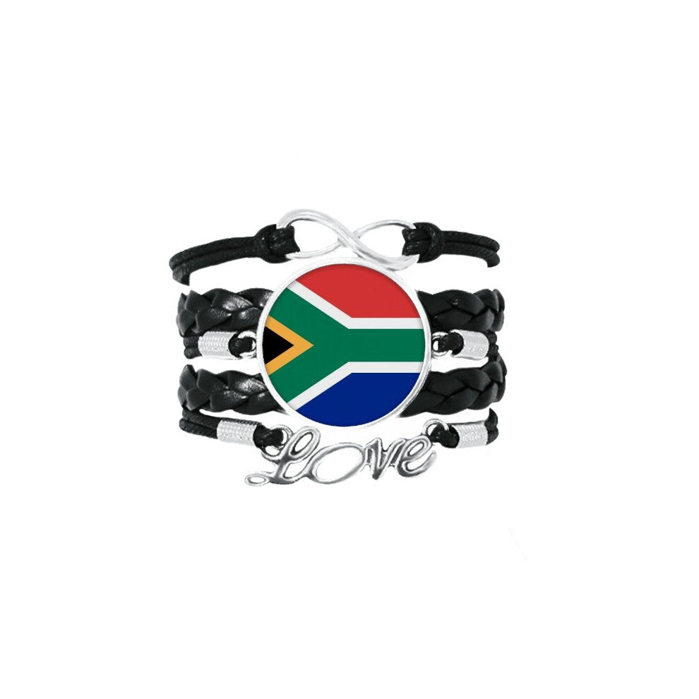 south africa national flag africa country bracelet love accessory twisted leather knitting  wristband