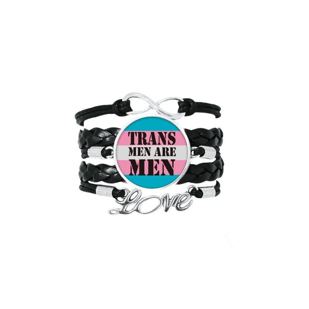 trans man support lgbt transgender bracelet love accessory twisted leather knitting  wristband