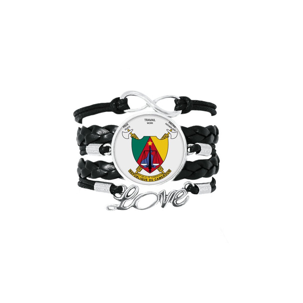 yaounde cameroon national emblem bracelet love accessory twisted leather knitting  wristband