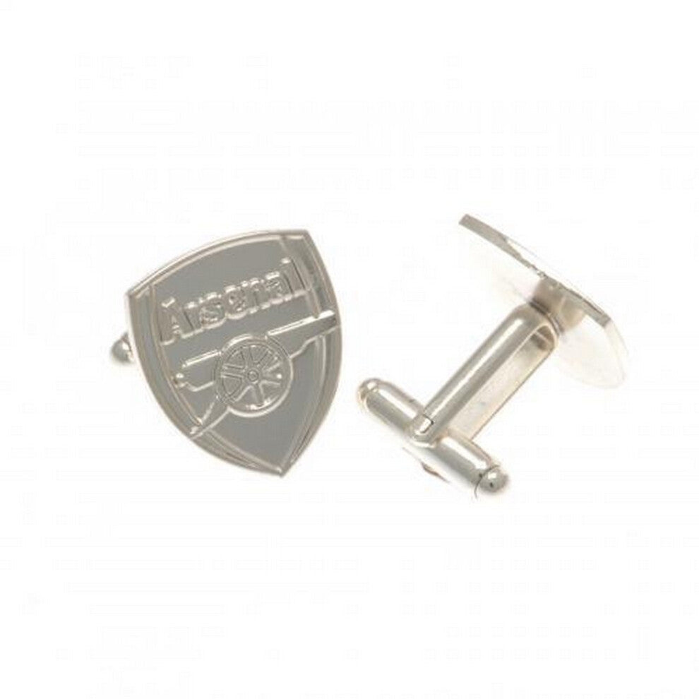 Arsenal FC Crest Silver Plated Boxed Cufflinks