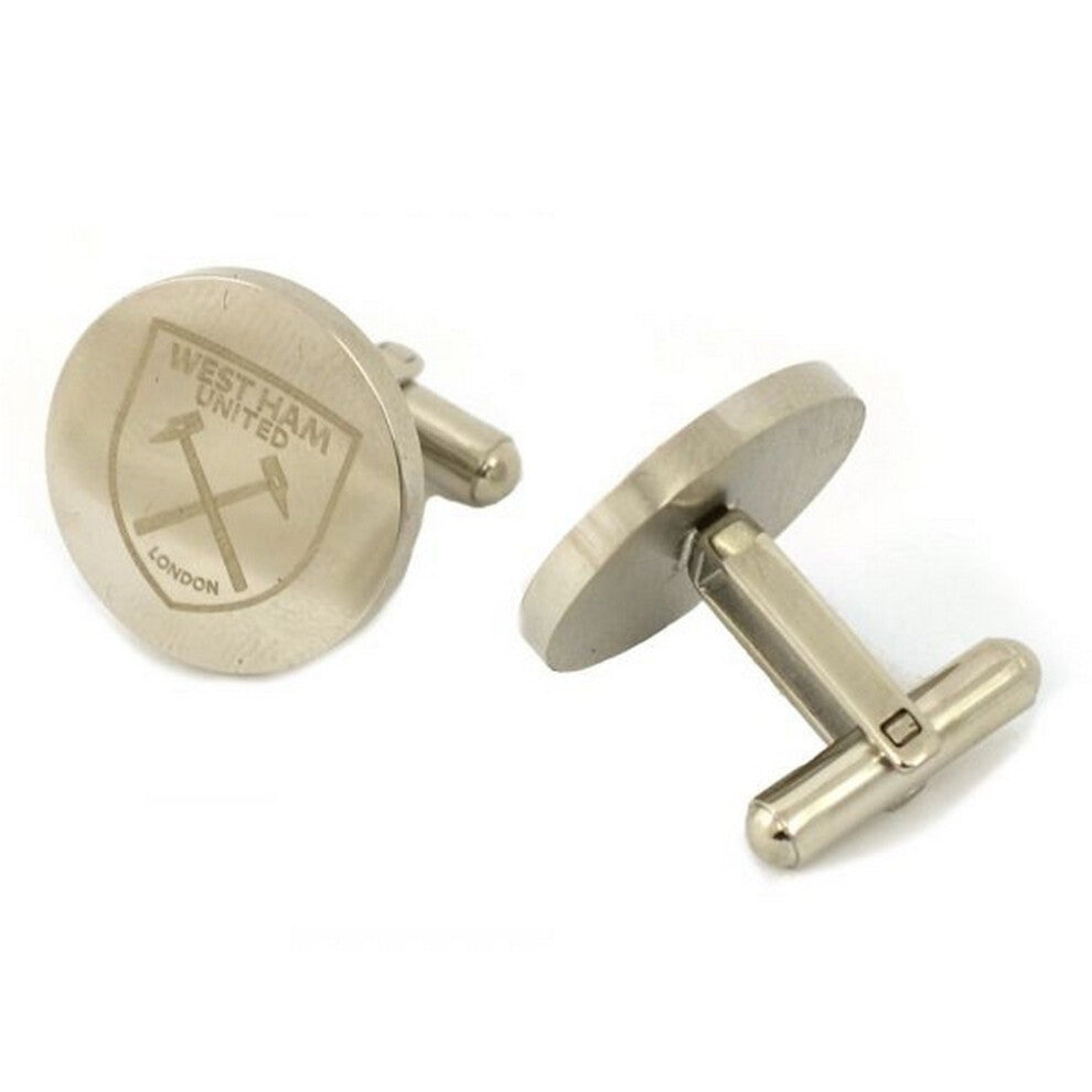 West Ham United FC Crest Stainless Steel Round Cufflinks
