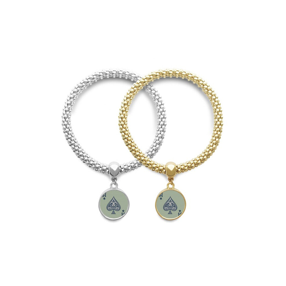 Playing Cards Pattern Gambling Utensils Lover Bracelet Bangle Pendant Jewelry Couple Chain