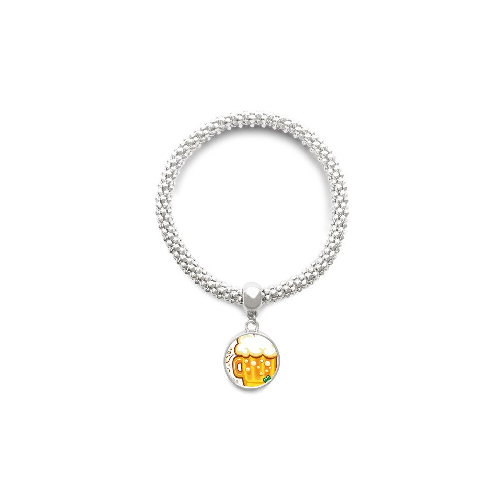 yellow beer ireland st.patrick's day sliver bracelet pendant jewelry chain adjustable bangle