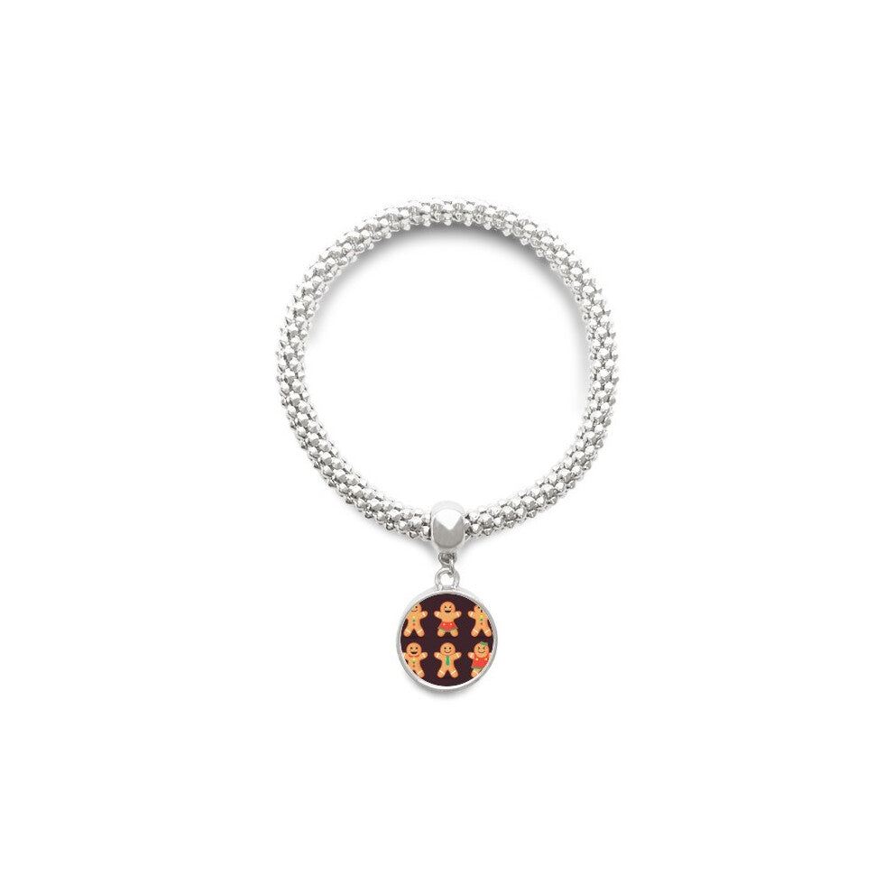 Gingerbread Cookie Men mas Sliver Bracelet Pendant Jewelry Chain Adjustable Bangle