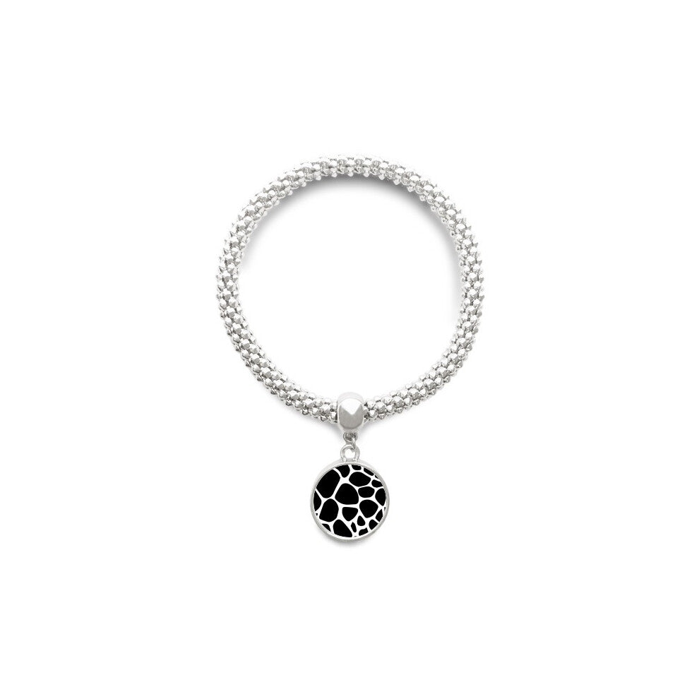 Giraffe Animal Art Grain Illustration Pattern Sliver Bracelet Pendant Jewelry Chain Adjustable Bangle