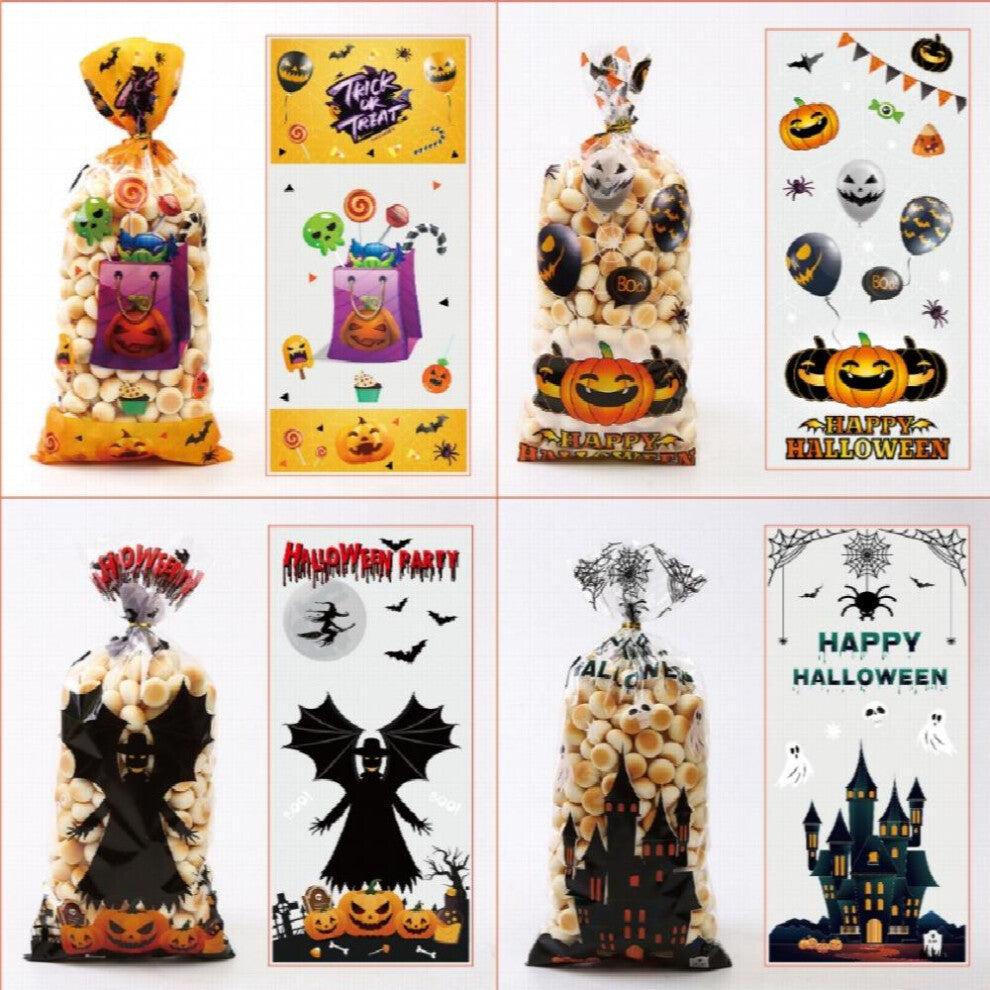 50pcs Halloween Pumpkin Spider Ghost Candy Biscuit With Hand Gift Packaging Bag for retail stores boutique supermarkets