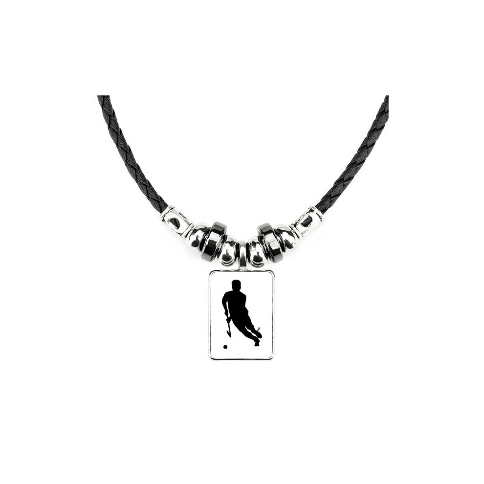 hockey sports running physical education necklace jewelry torque leather  pendant