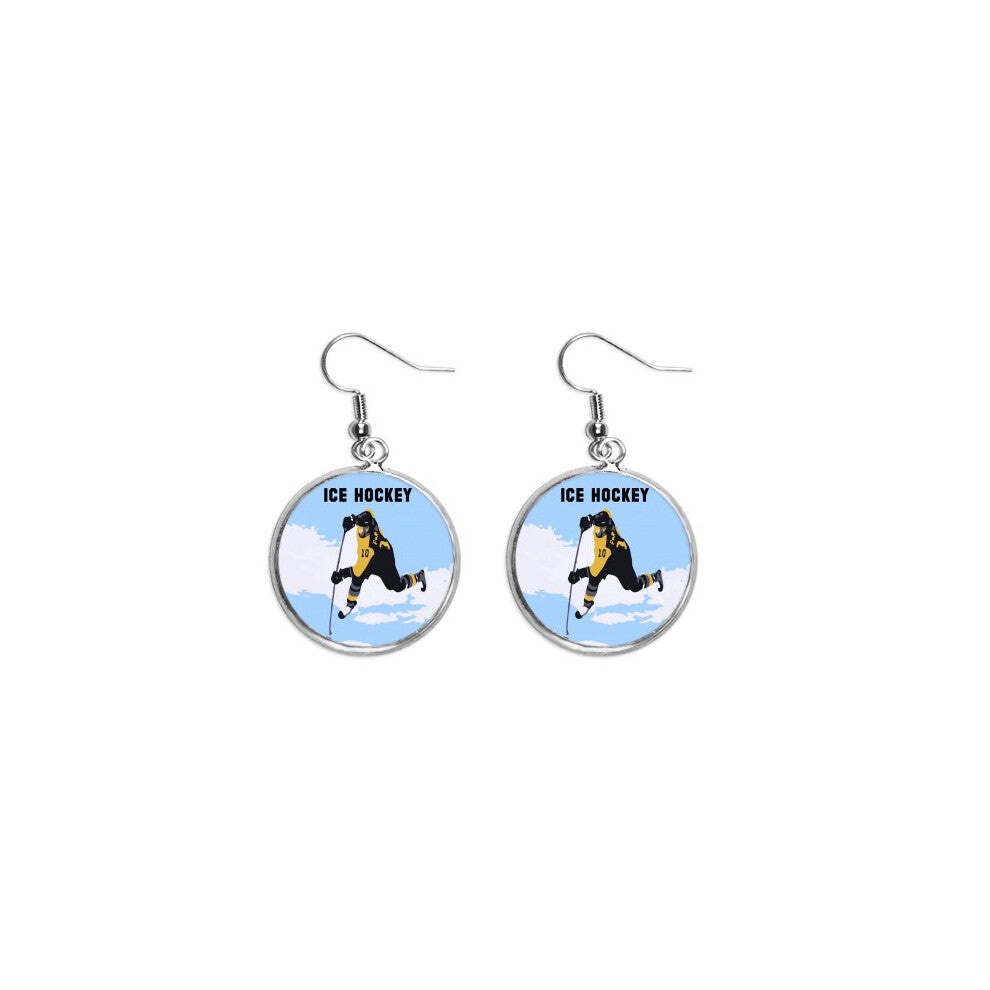 quick hockey tips ice ear dangle silver drop ear jewelry woman