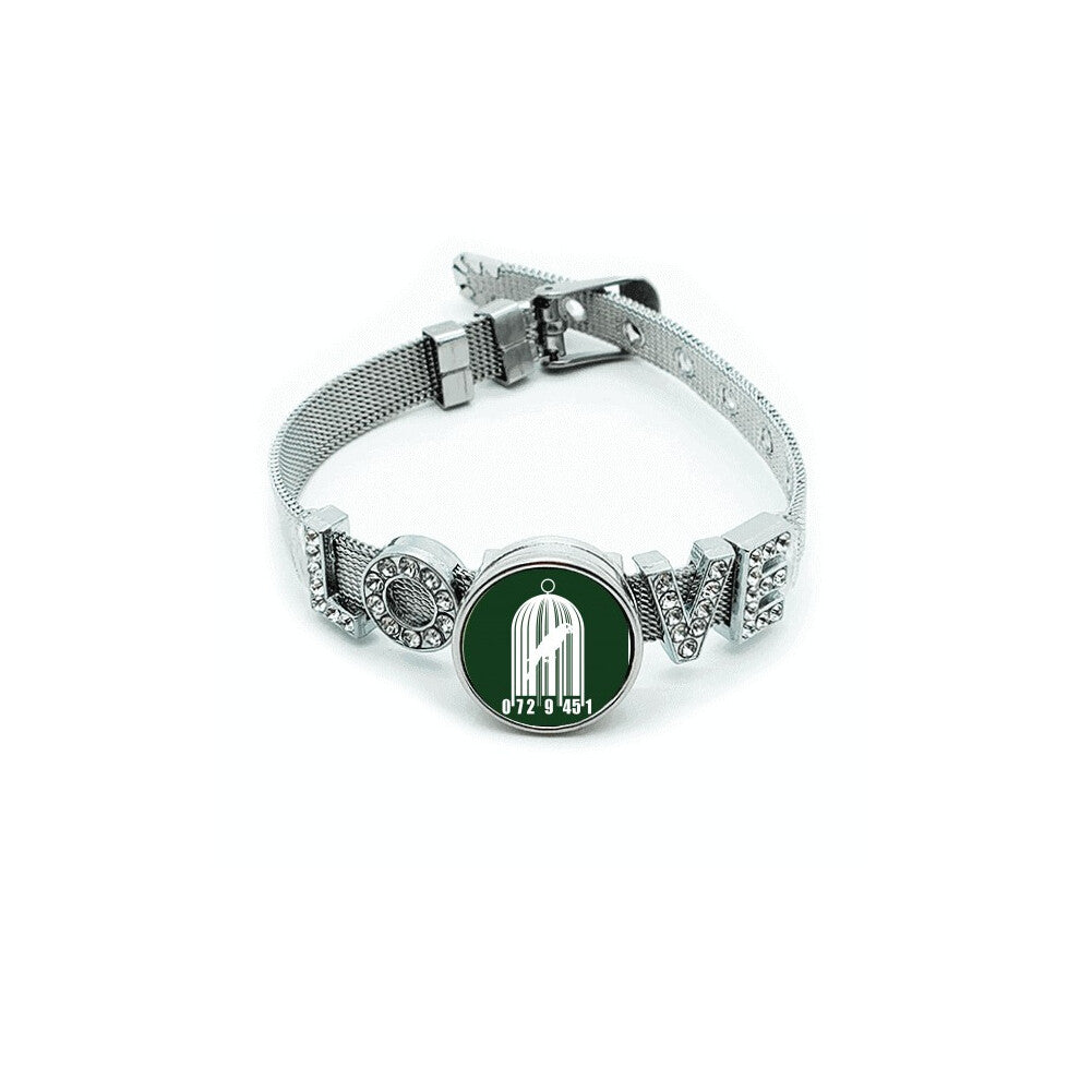 Barcode Shopping Scanning Birdcage Bracelet Wristband Crystal Love Adjustable Bangle