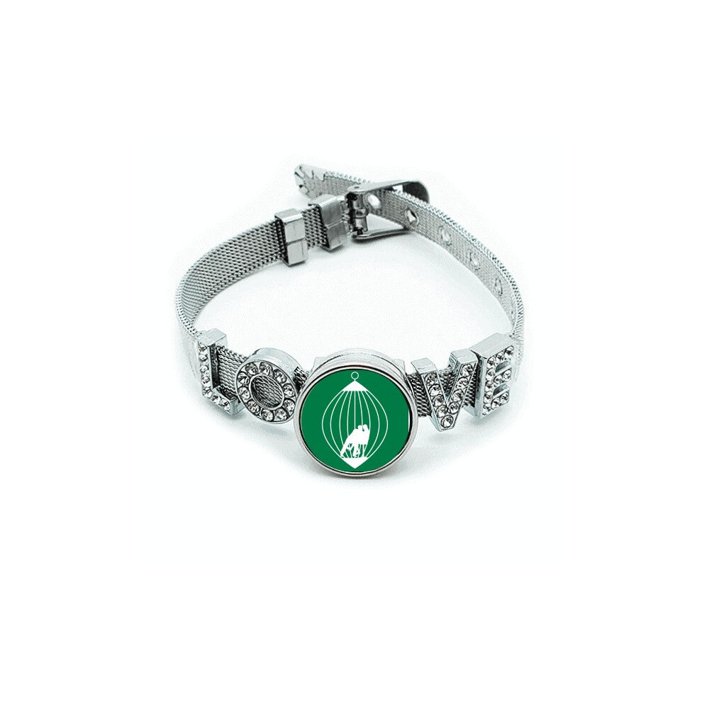 Cage Restriction Male Female Relationship Bracelet Wristband Crystal Love Adjustable Bangle