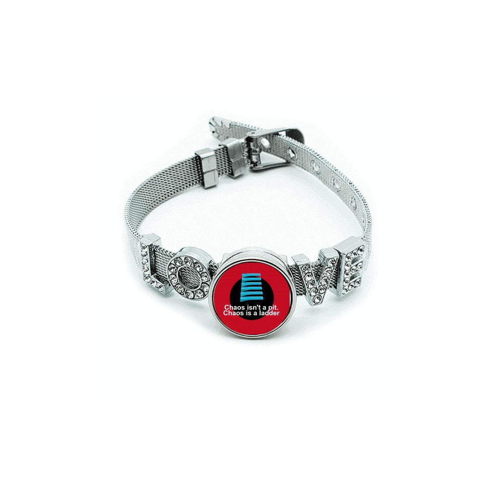 Chaos Pit Ladder Art Deco  Fashion Bracelet Wristband Crystal Love Adjustable Bangle
