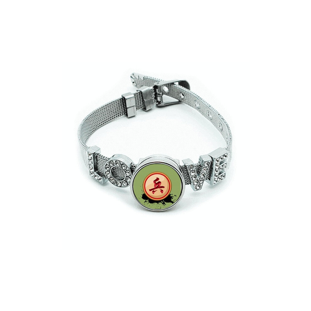 Chinese Chess Red Infantry Bracelet Wristband Crystal Love Adjustable Bangle