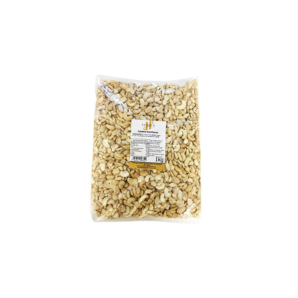 Hides Fine Foods - Cashew Nut Pieces 1kg - GMO - Free - Suitable for Vegetarians - Cooking - Salads - Snacking - Desserts - Cakes - Cookies -