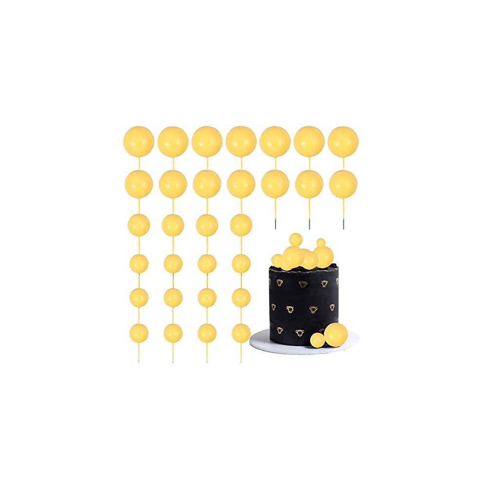 Gyufise 30Pcs Balls Cake Topper Foam Ball Cake Picks Mini Balloon Cupcake Insert Bubble Balls DIY Decoration for Baby Shower Wedding Anniversary Kids