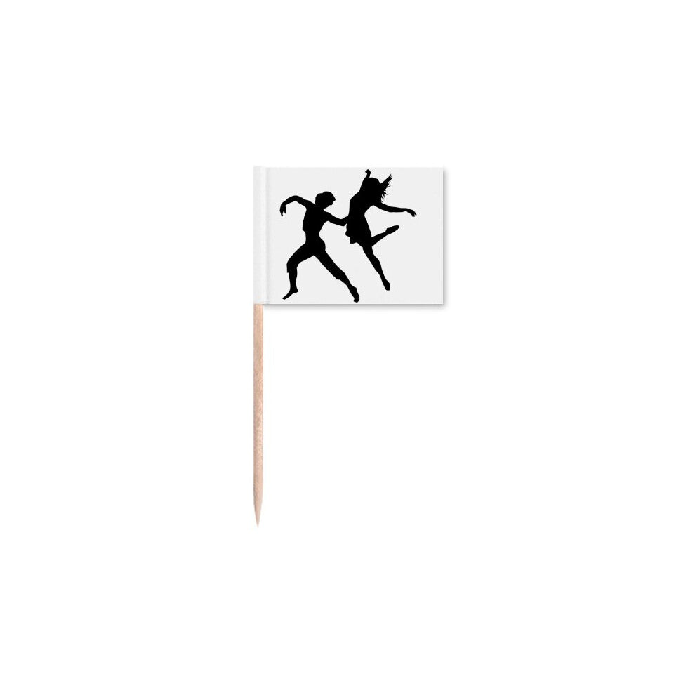 Duet Dance Dancer Sports Performance Toothpick Flags Marker Topper Party Decoration