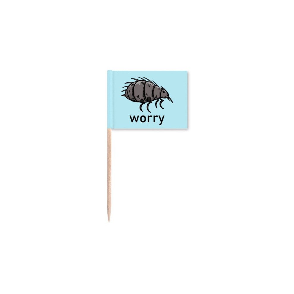 Cartoon Minimalist Flea Insect Toothpick Flags Marker Topper Party Decoration