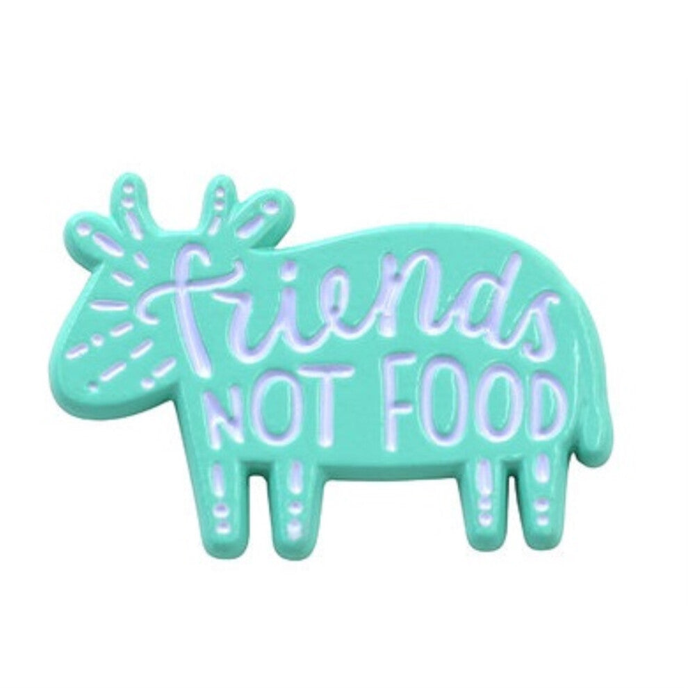 """"Friends Not Food"""" Vegan - Vegetarian Pride Pin