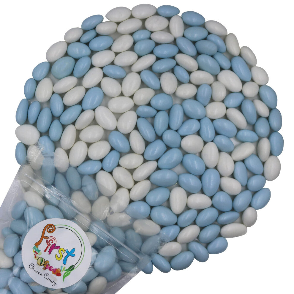 Firstchoicecandy Jordan Almonds (1 Pound  Baby Blue  White)