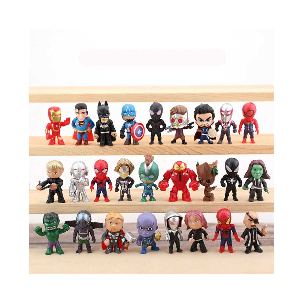 (26pcs set) Mini Avengers Car Cake Baking Ornament Decoration Action Figures