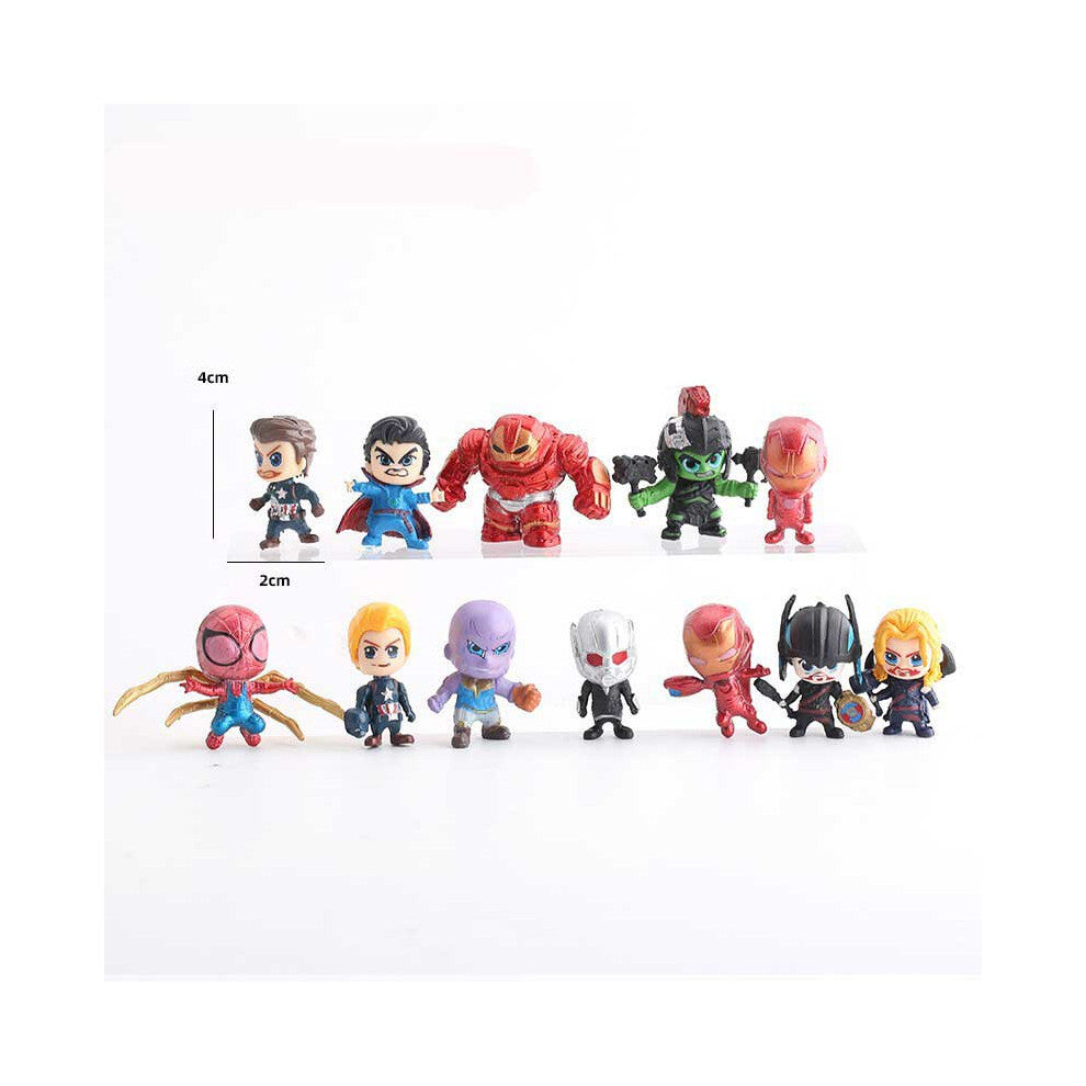 (12pcs set2) Mini Avengers Car Cake Baking Ornament Decoration Action Figures