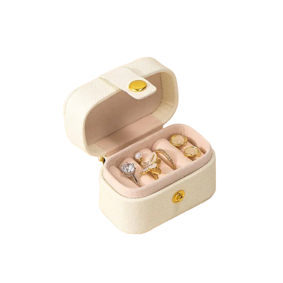 Veile Studios Jewelry Storage Mini Ring Box Portable Organizer Display Travel Case Leather Holder Jewellery Holders & Organisers