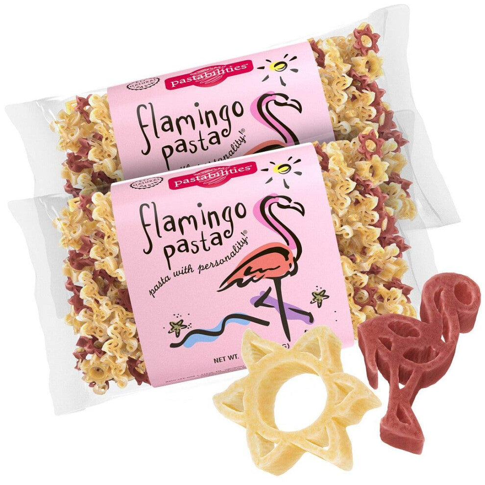 Pastabilities Flamingo Pasta  Fun Shaped Noodles for Kids  gifts  Non-gMO Natural Wheat Pasta 14 oz (2 Pack)