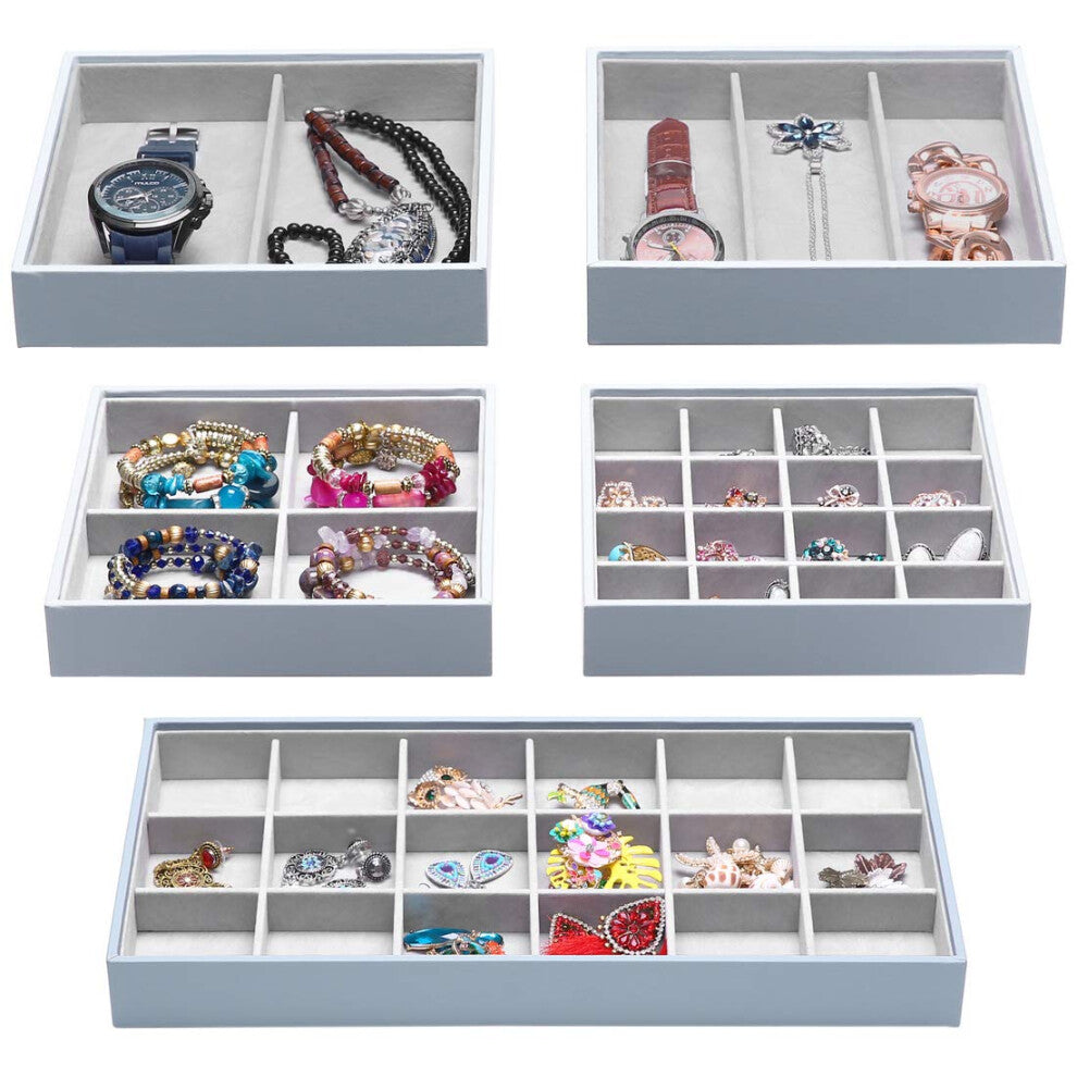ORIGIA Magic Stackable Jewelry Trays Closet Dresser Drawer Organizer for Accessories  Gadgets & Cosmetics  Storage Display Showcase Holder Box  Set of