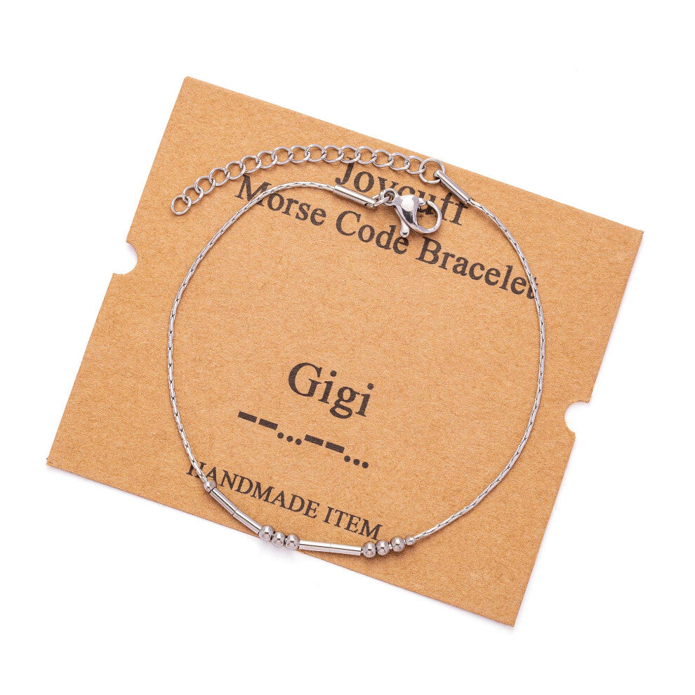 JoycuFF Gigi Morse Code Bracelet for Women Girls Girlfriend Wife Gifts