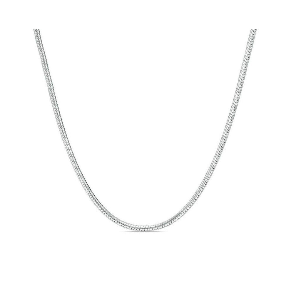 ARGENTO REALE 1MM- 2MM Sterling Silver Round Snake Chain Necklace- Sol