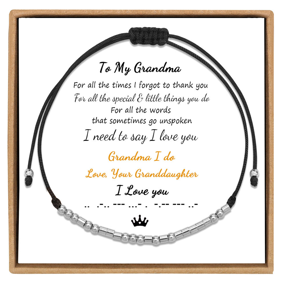 JoycuFF Birthday Gifts for Grandma Morse Code Inspirational Bracelets