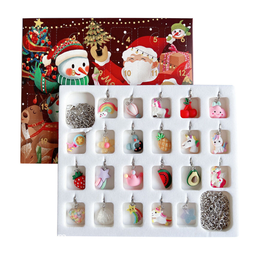 New Christmas girls' jewellery gifts countdown calendar advent diy bracelet blind box gift